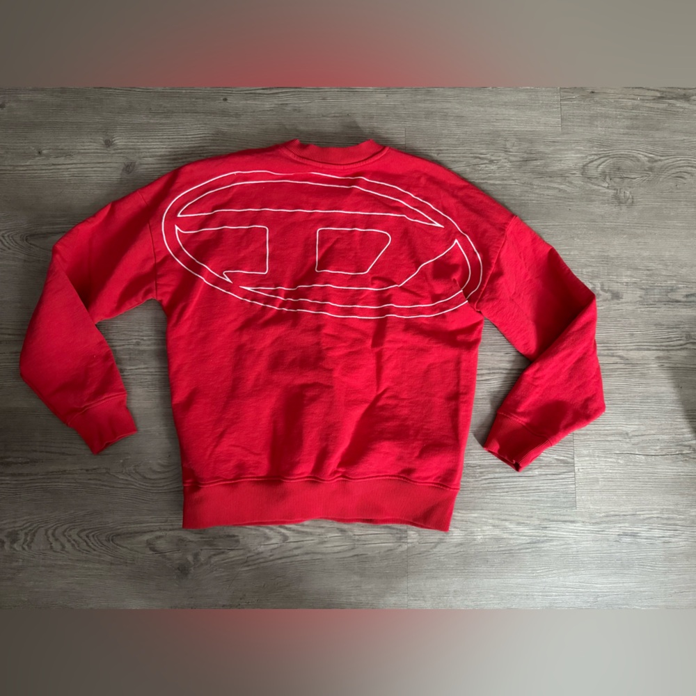 Diesel S-Rob-Megoval-D Red Cotton Sweatshirt with Back
Oval D Logo size XL
